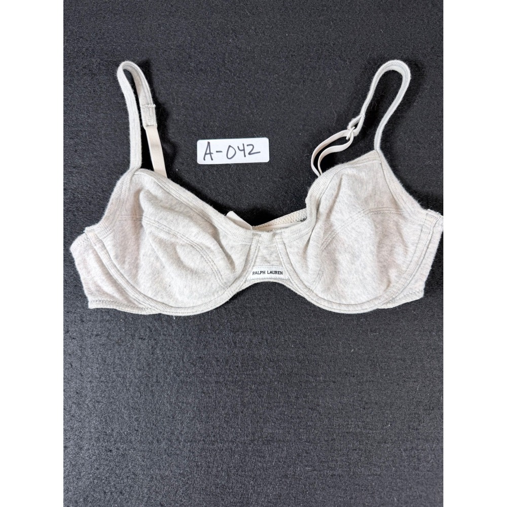 Ralph Lauren Gray Heathered Cotton Underwire Bra 36B Style 8833